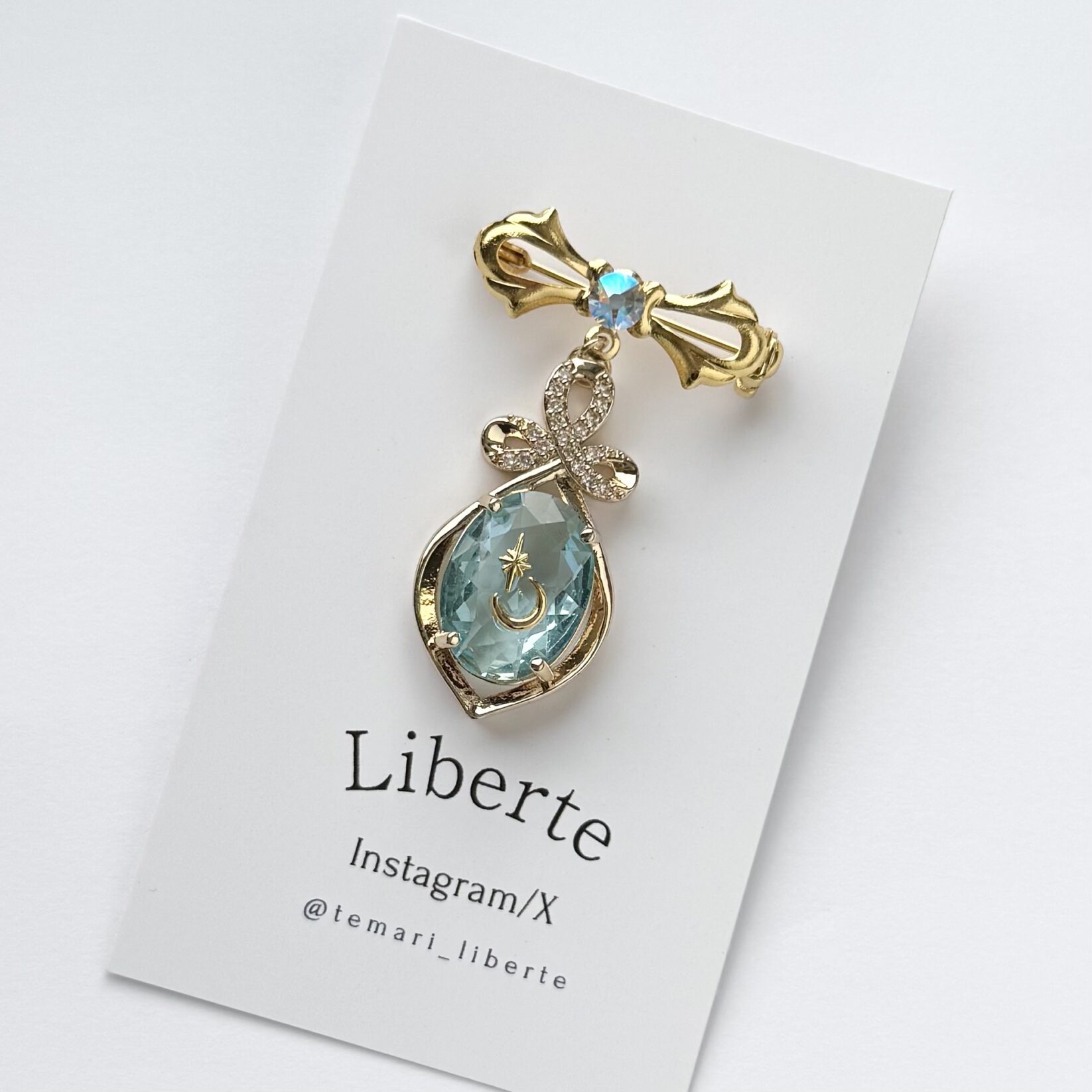 New宝星石ブローチ/Aqua