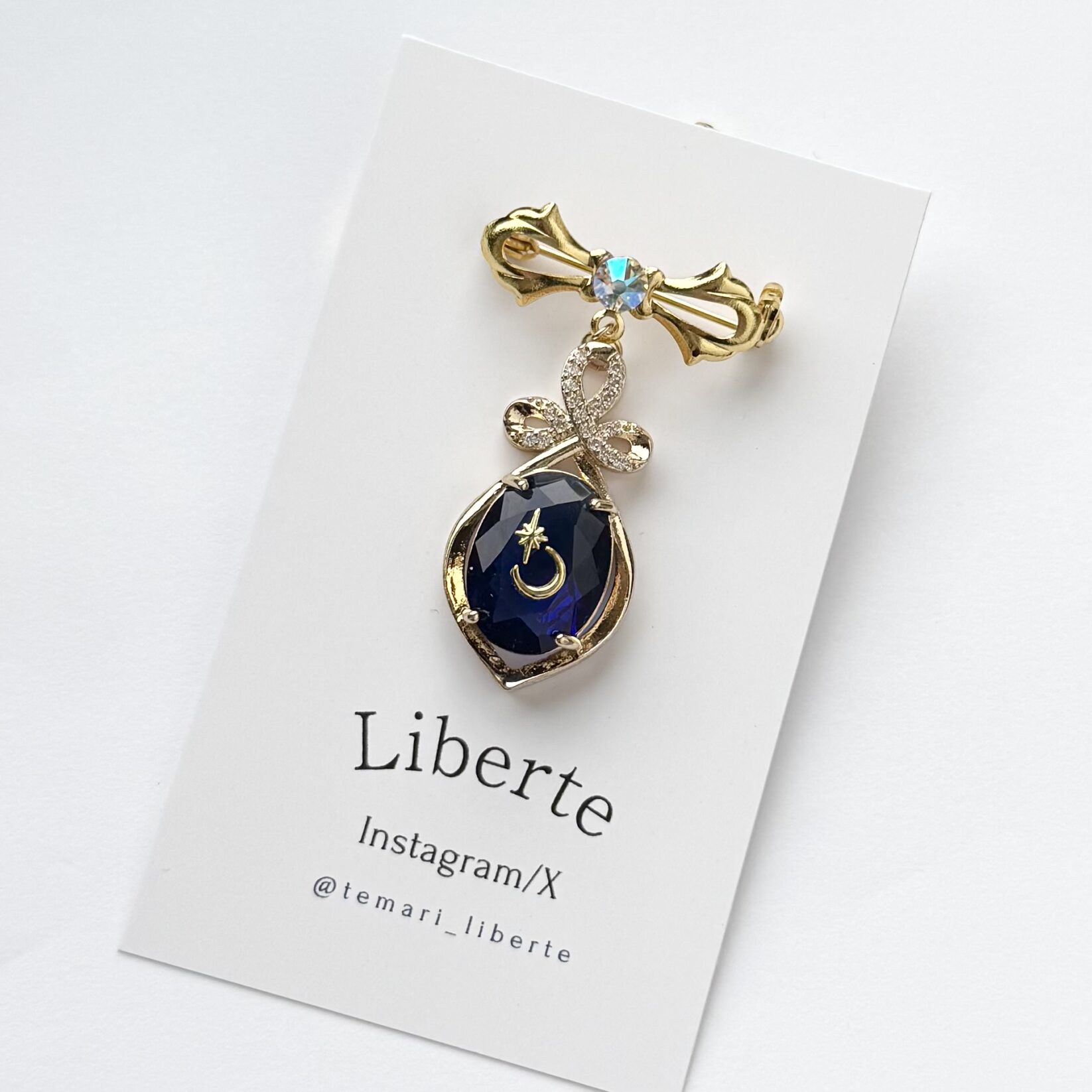 New宝星石ブローチ/Blue