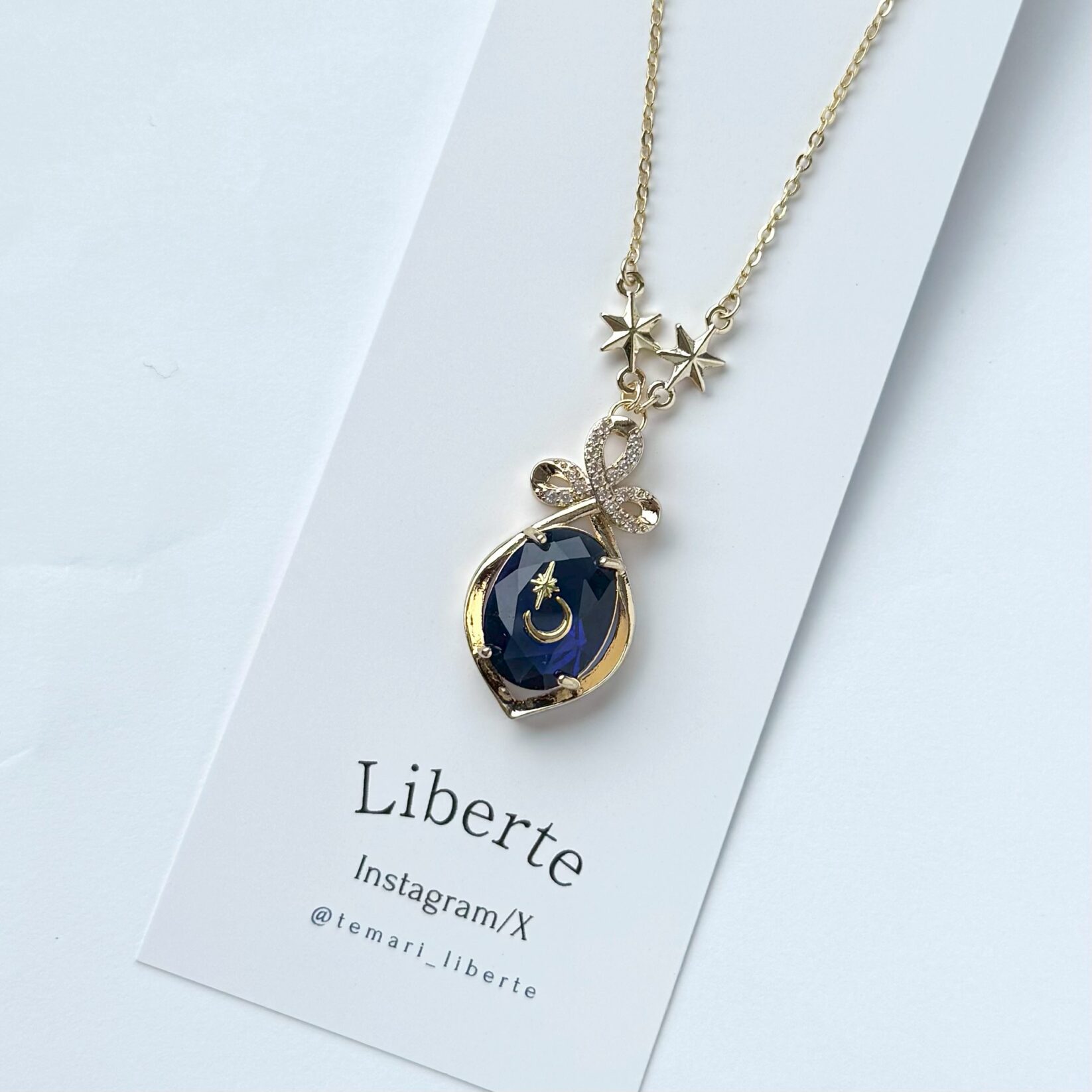 New宝星石ネックレス/Blue