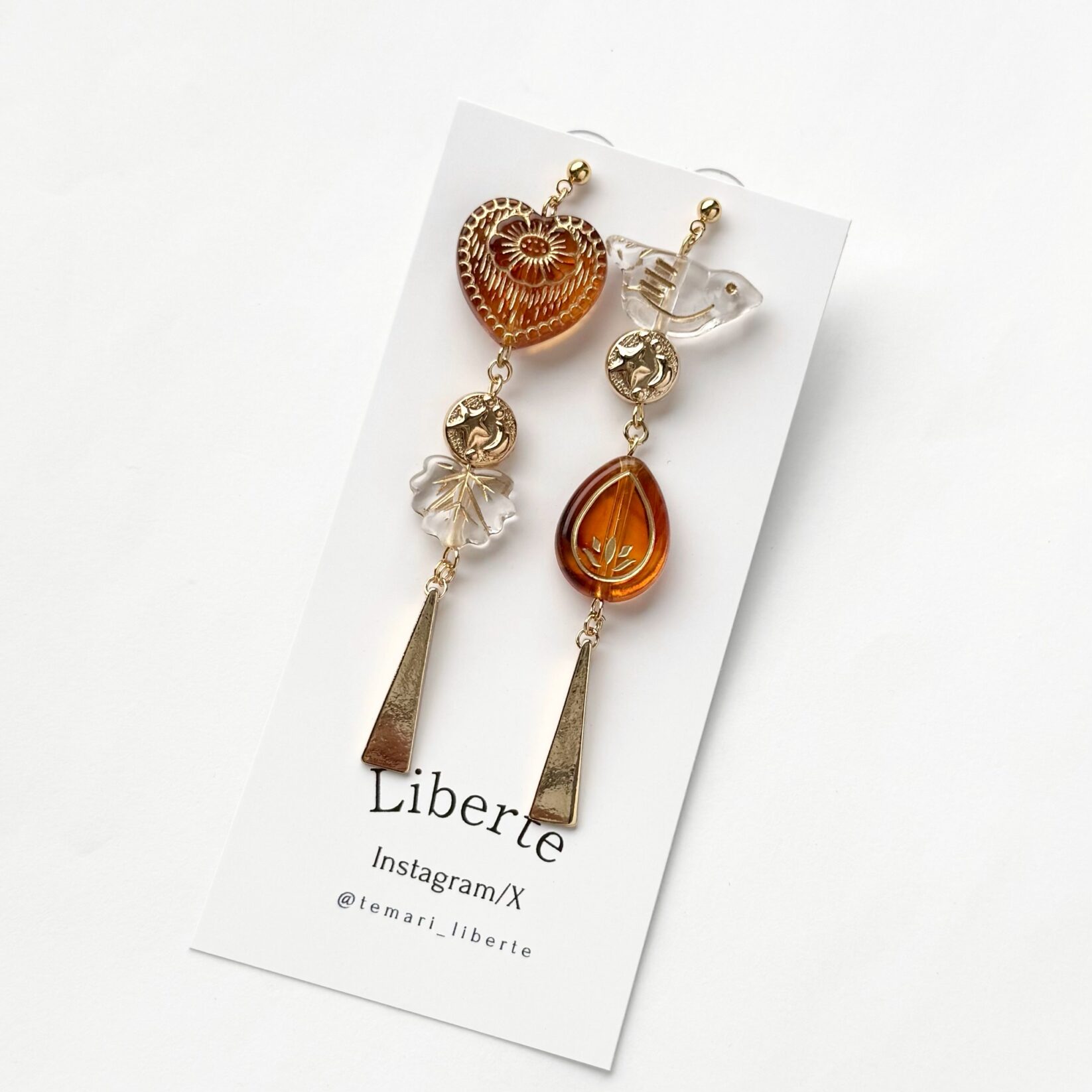 [在庫1のみ]こっくり秋色の耳飾り