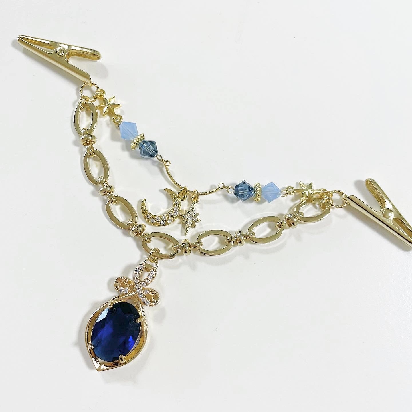 宝星石ストールクリップ/青の魔法