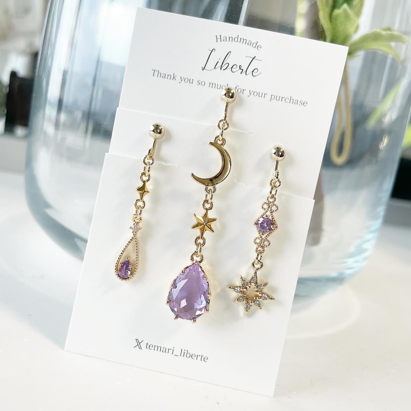 バイオレットアソート耳飾り