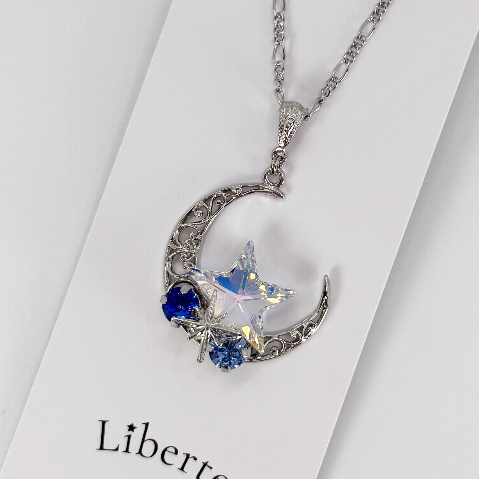 CrystalStarネックレス/サファイア×アイスブルー