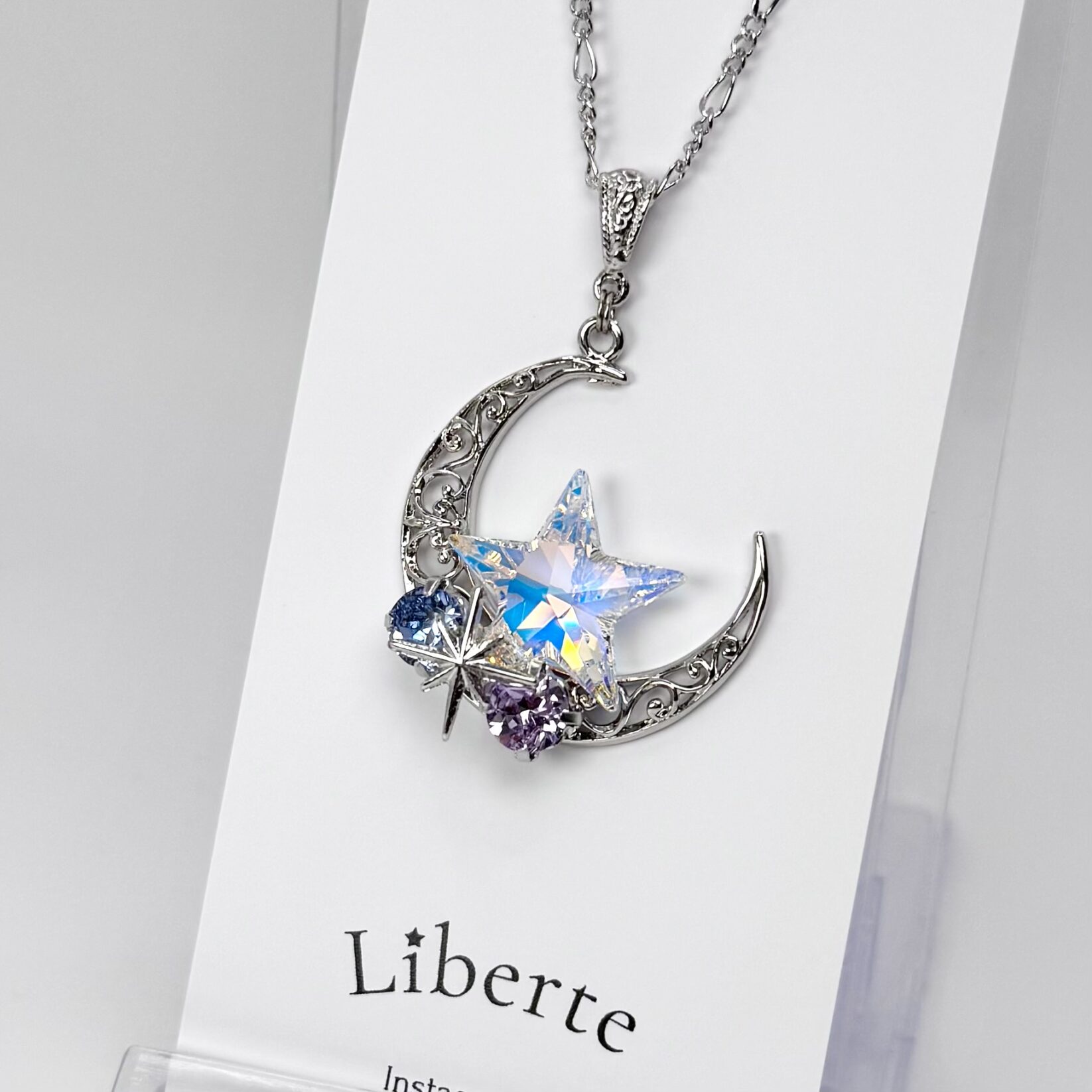 CrystalStarネックレス/ライトサファイア×バイオレット