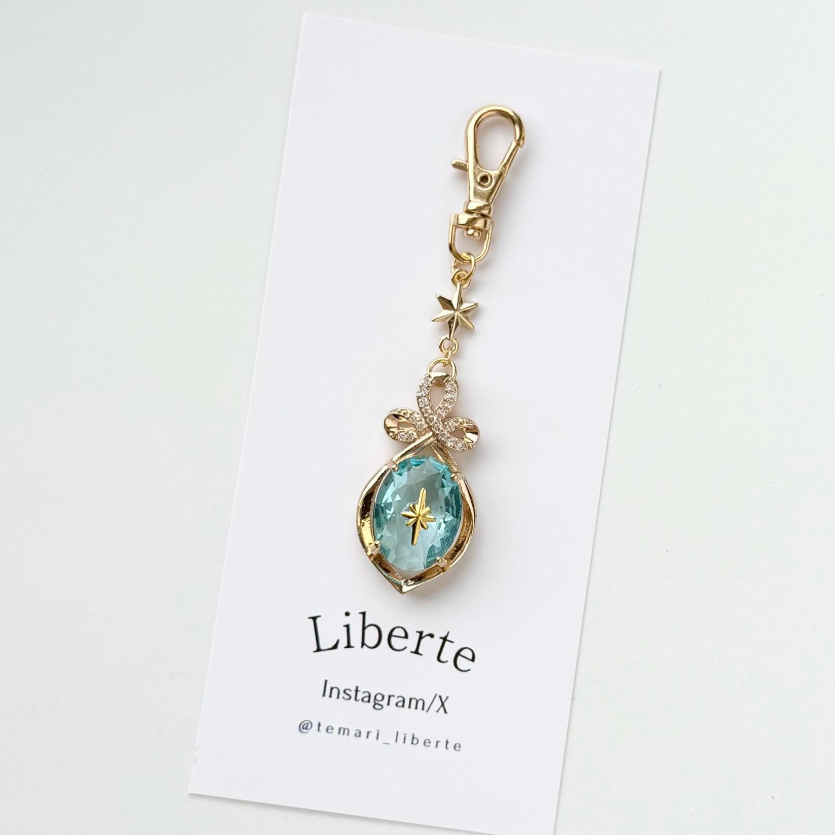 宝星石のキーチャーム/Aqua/星