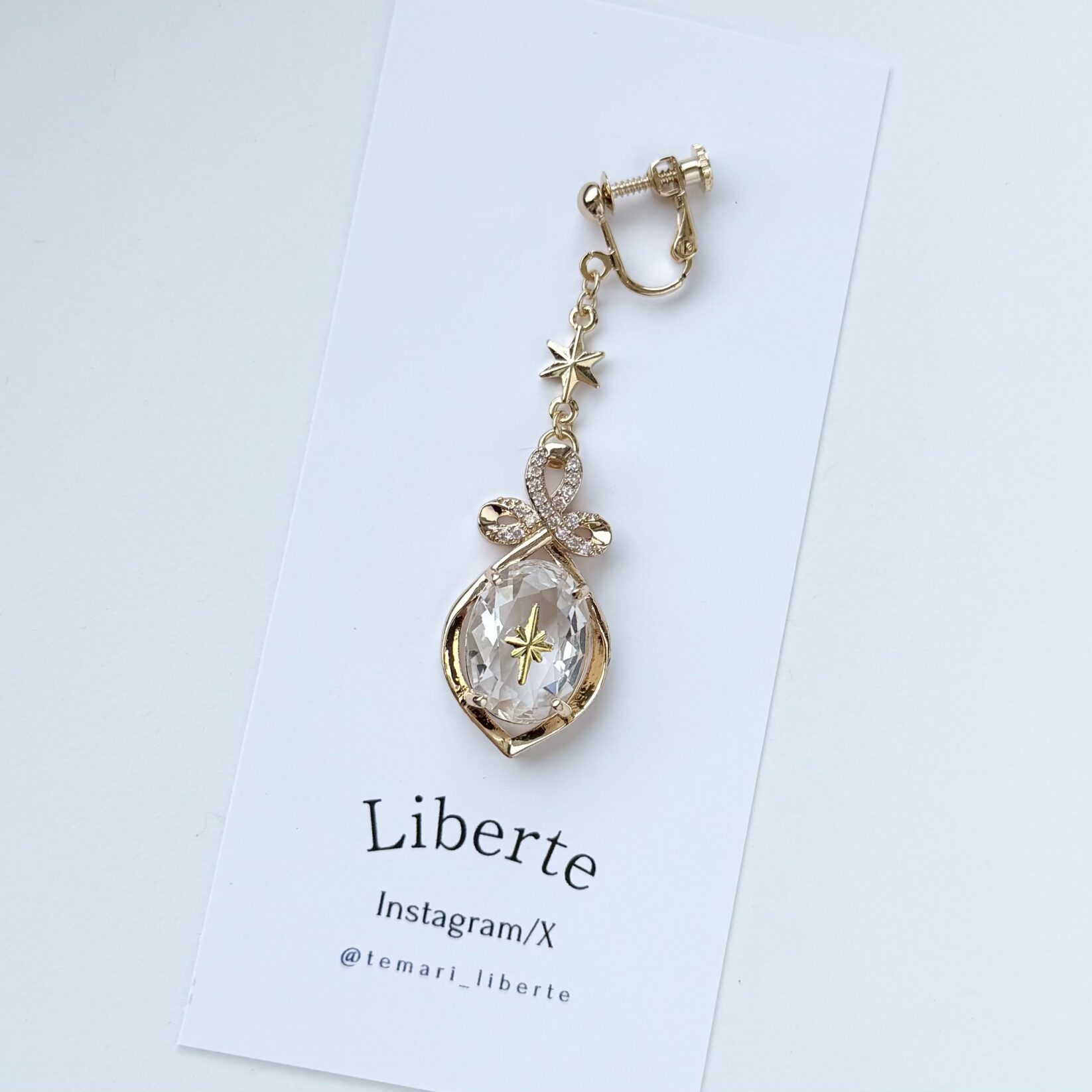 [片耳販売]宝星石の耳飾り/Moon/星・三日月モチーフ変更可