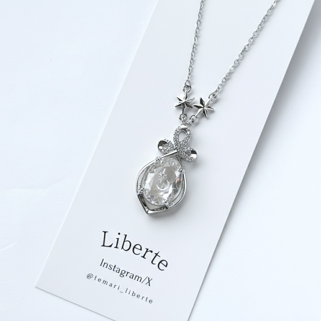 New宝星石ネックレス/Moon×Silver