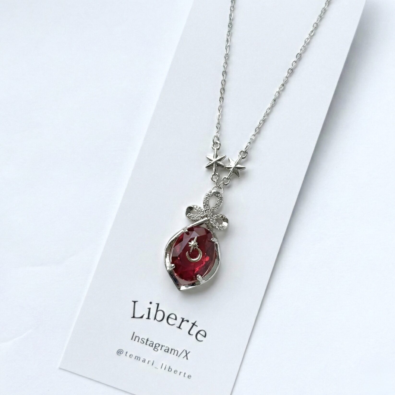 New宝星石ネックレス/Flame×Silver