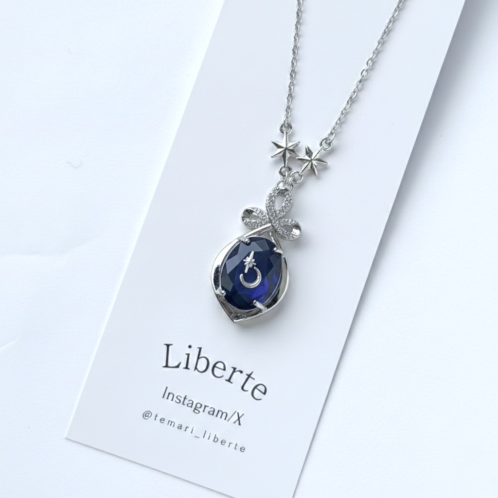 New宝星石ネックレス/Blue×Silver