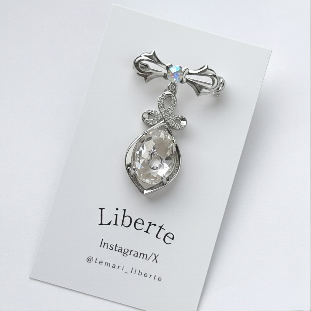 New宝星石ブローチ/Moon×Silver