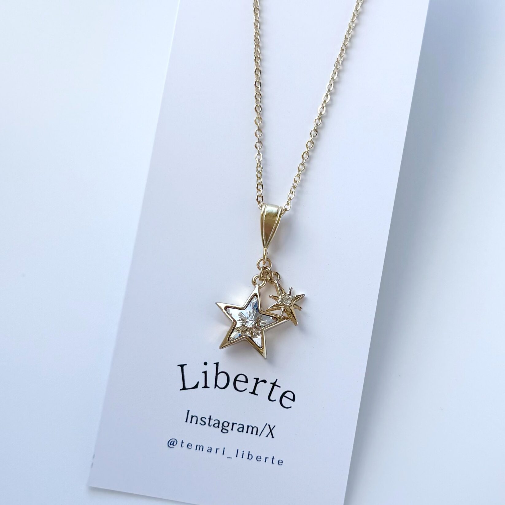 煌星ネックレス/クリスタル×Gold