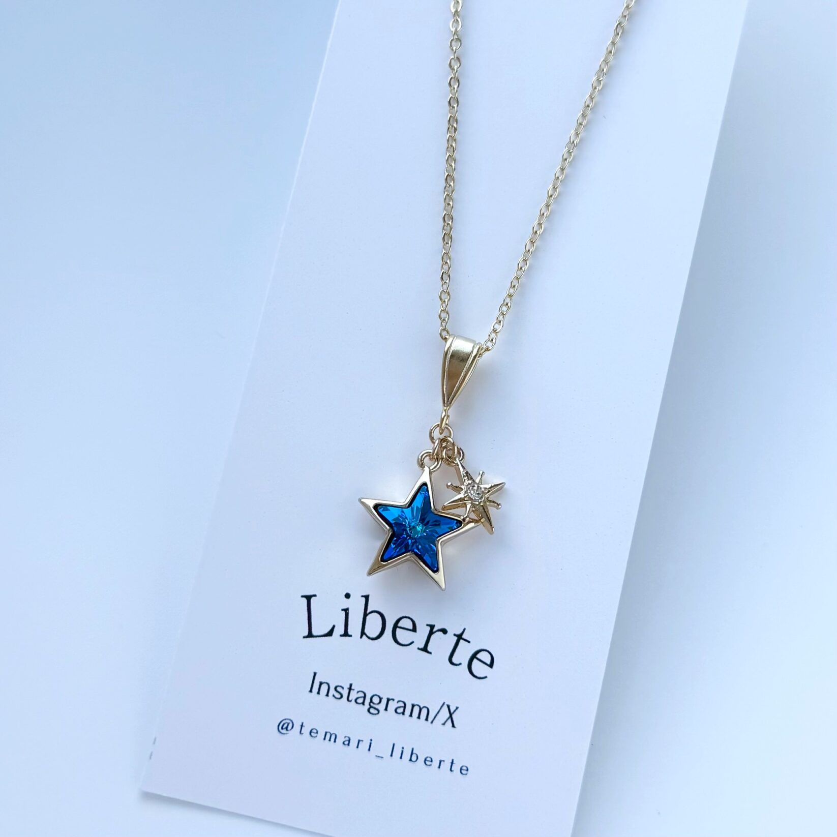 煌星ネックレス/バミューダブルー×Gold