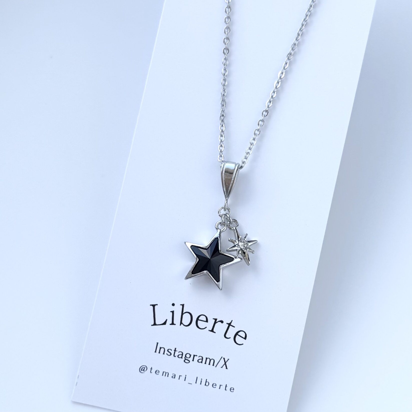 煌星ネックレス/ブラック×Silver