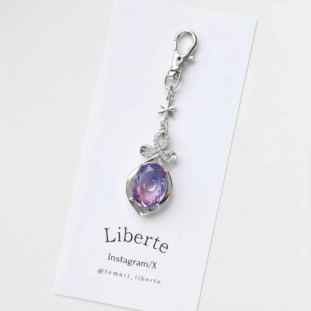 宝星石のキーチャーム/Dream×Silver/星⇔月へ変更可