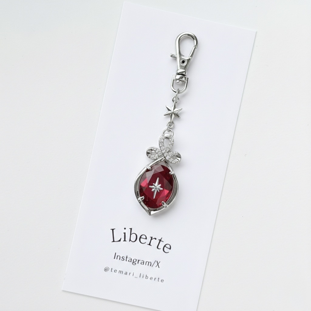 宝星石のキーチャーム/Flame×Silver/星⇔月へ変更可