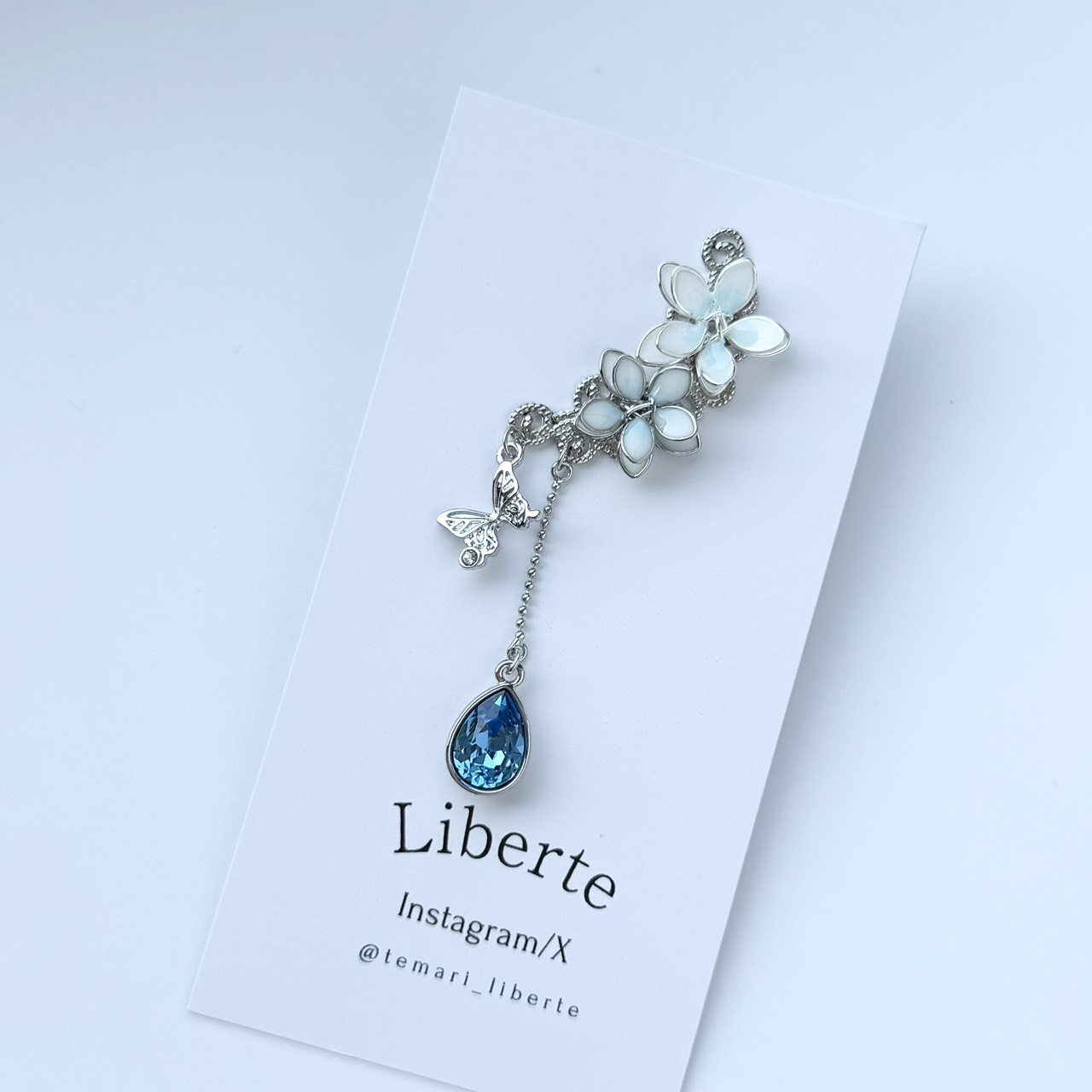 ［イヤーカフ］風月蝶々/アイスブルー